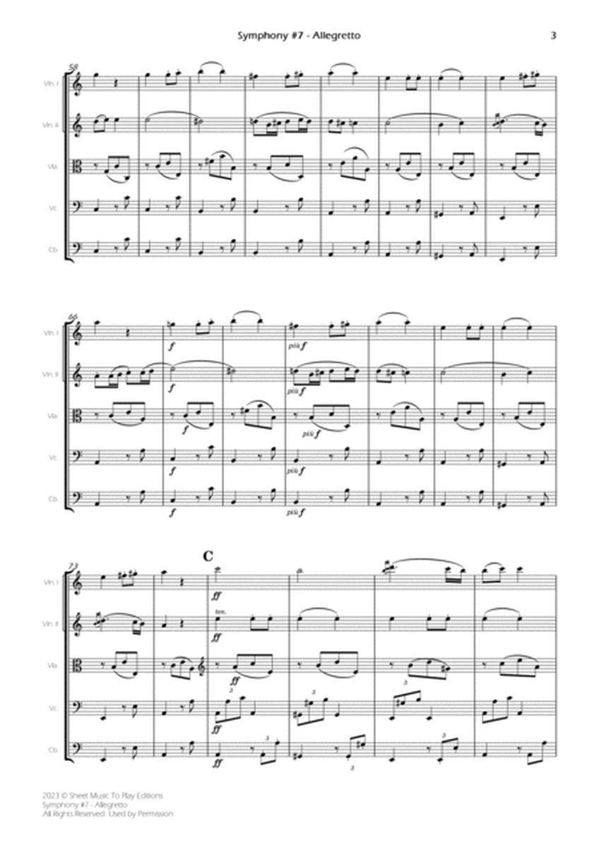Symphony No.7, Op.92 - Allegretto - String Quintet (Full Score) - Score Only image number null