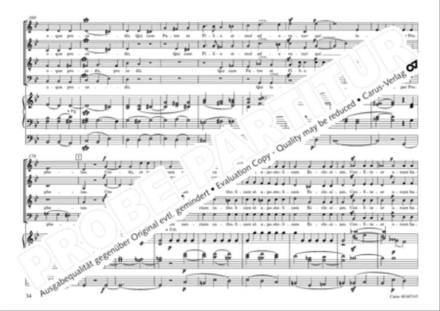 Missa sacra C Minor 4-Part scores gallery preview page 35