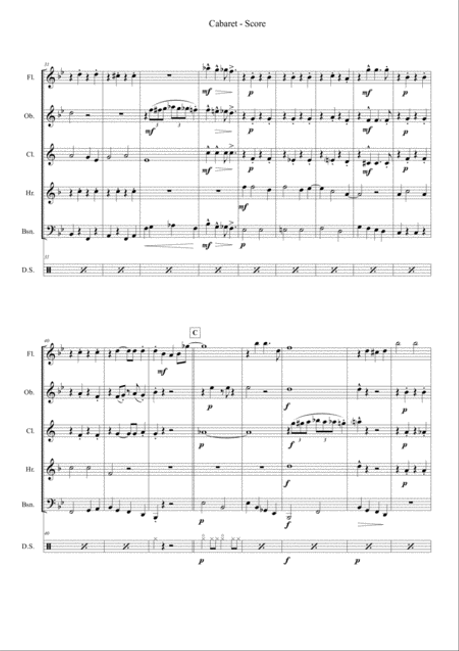 Cabaret Woodwind Quintet scores gallery preview page 4