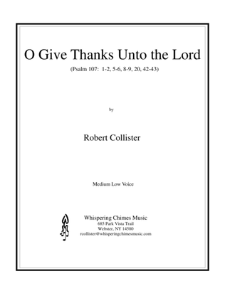 Book cover for O Give Thanks Unto the Lord (medium low voice)