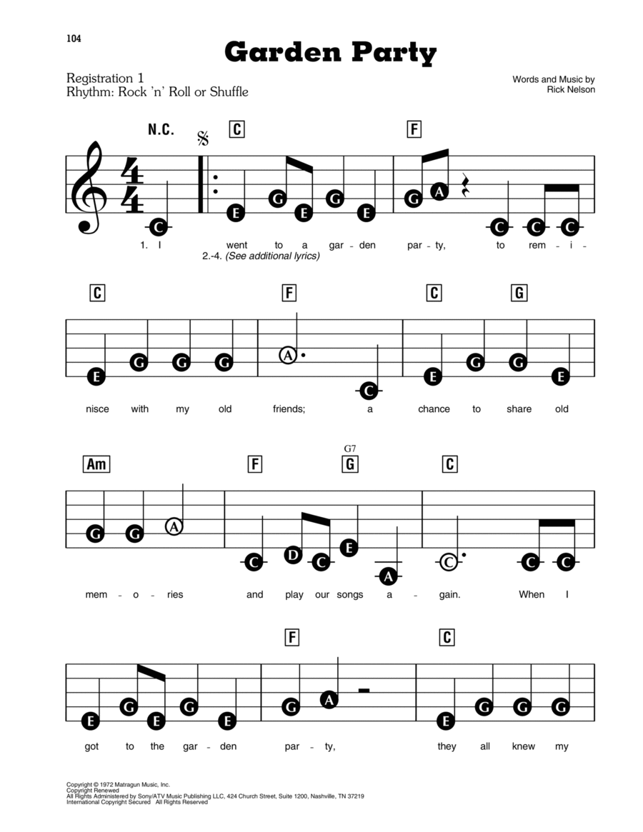 Garden Party Electronic Keyboard scores gallery preview page 1