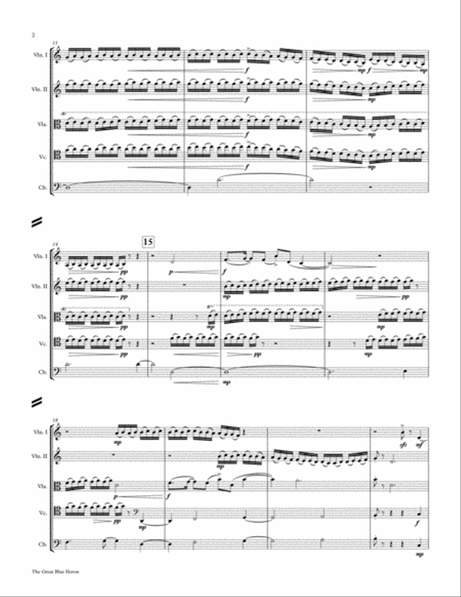 The Great Blue Heron - Arabesque for String Orchestra String Orchestra scores gallery preview page 6