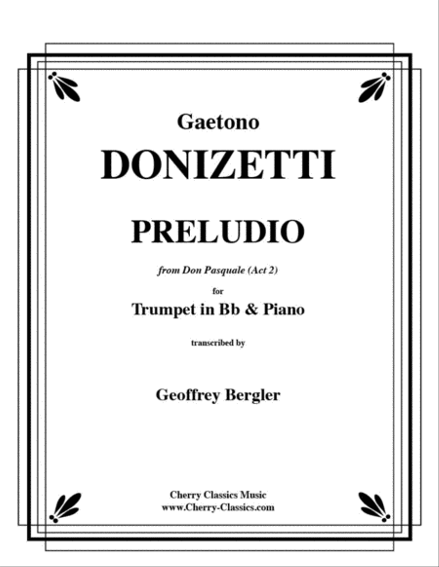 Preludio from Act II of Don Pasquale B-Flat Trumpet scores gallery preview page 1