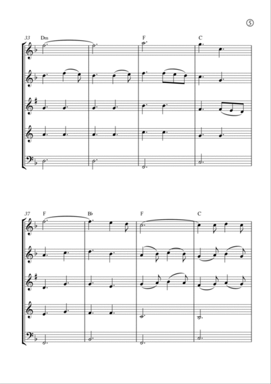 Oh Holy night Woodwind Quintet scores gallery preview page 5