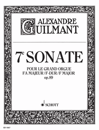 Book cover for Organ Sonata 7 Op. 89 F Maj