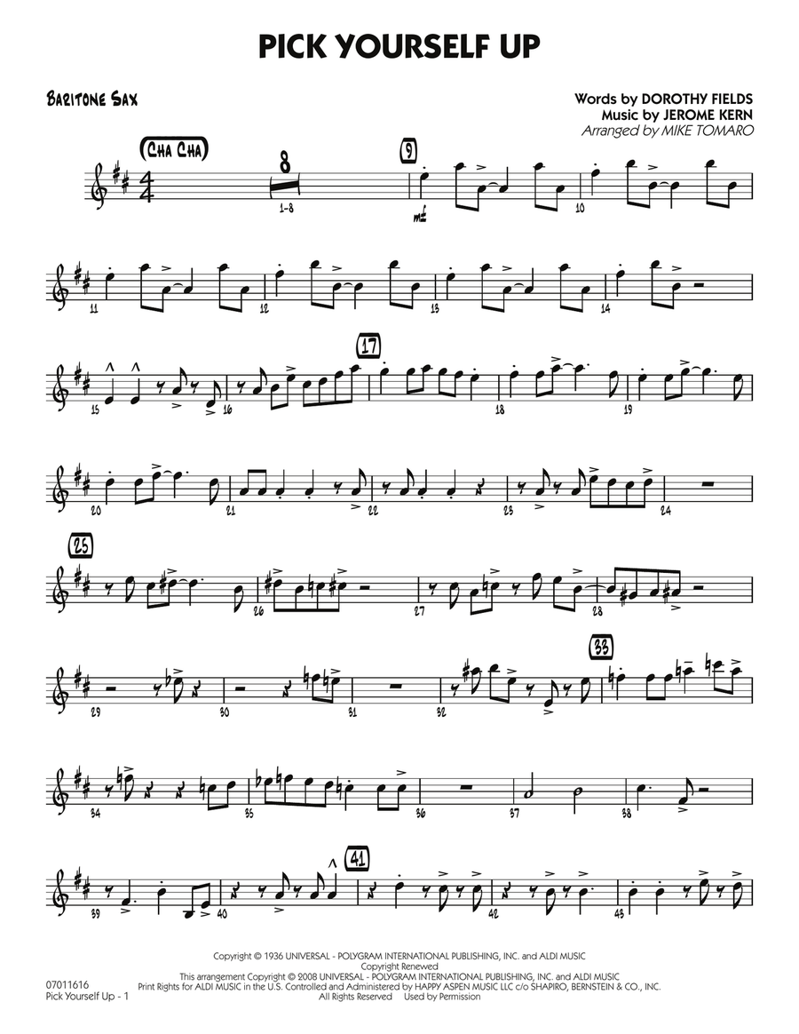 Pick Yourself Up - Baritone Sax Jazz Ensemble scores gallery preview page 1