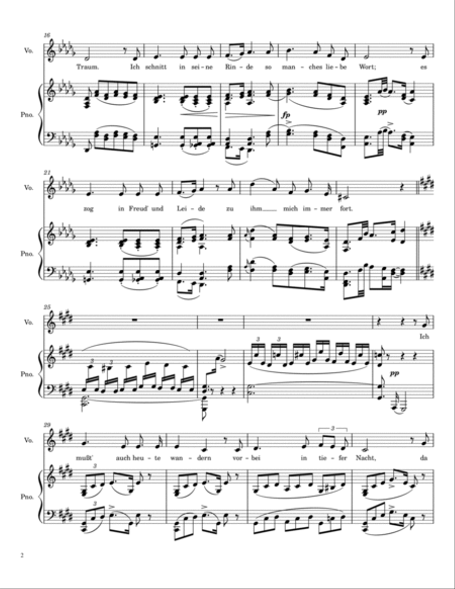 Der Lindenbaum Db Major Low Voice scores gallery preview page 3