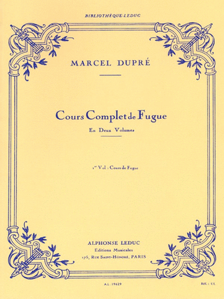 Book cover for Complete Fugue Lessons - Volume 1