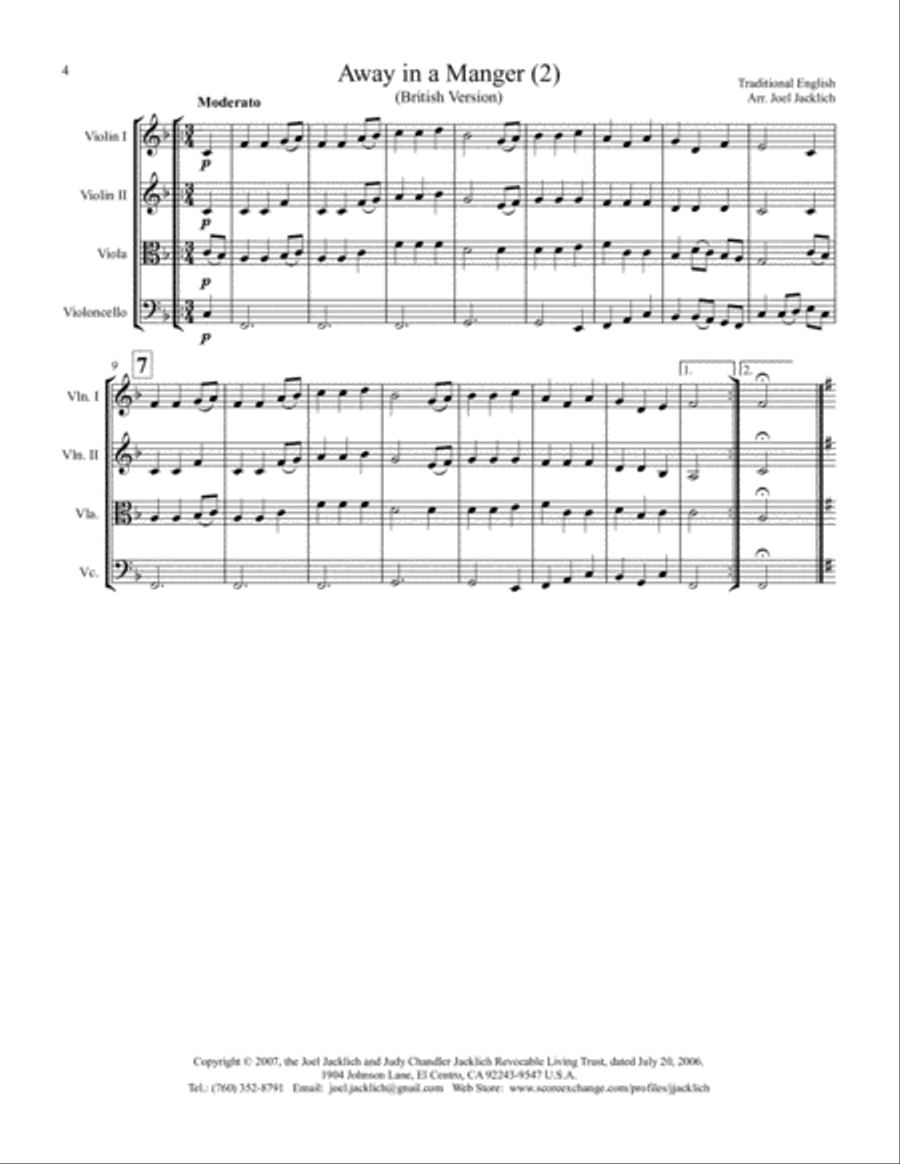 The Big Book of Christmas Carols for String Quartet, Vol. I String Quartet scores gallery preview page 4