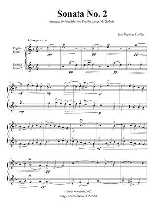 Loeillet: Sonata No. 2 for English Horn Duo
