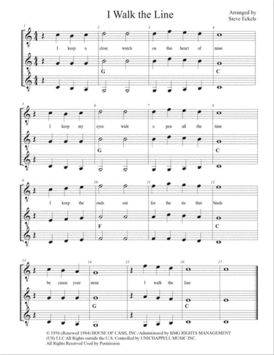 I Walk The Line Guitar Ensemble scores gallery preview page 2