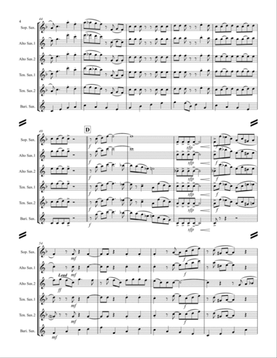 Boogie Woogie Bugle Boy Saxophone Quintet scores gallery preview page 5