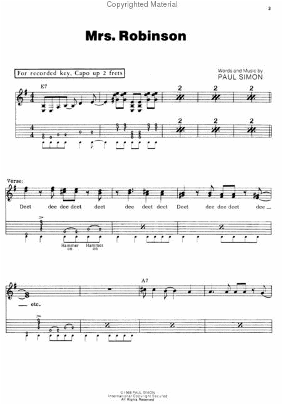 Simon and Garfunkel's Greatest Hits Electric Guitar scores gallery preview page 2
