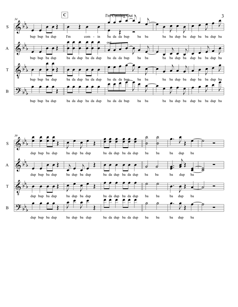 I'm Coming Out 4-Part scores gallery preview page 3