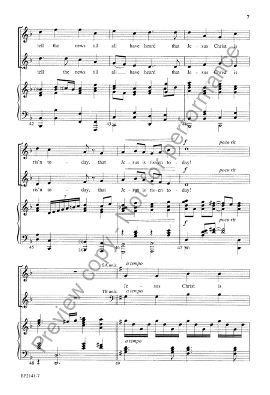 Jesus Is Risen from the Dead! 4-Part scores gallery preview page 8