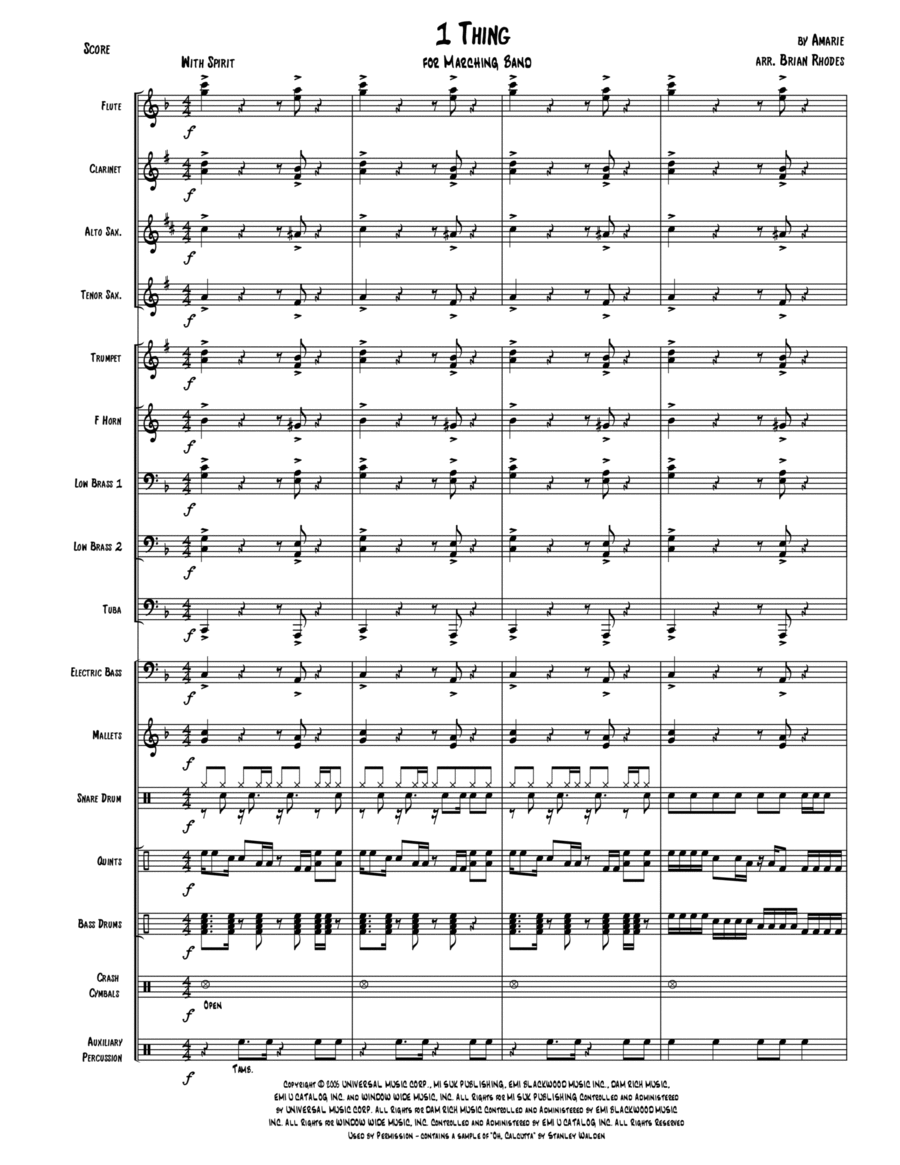 1 Thing Marching Band scores gallery preview page 1