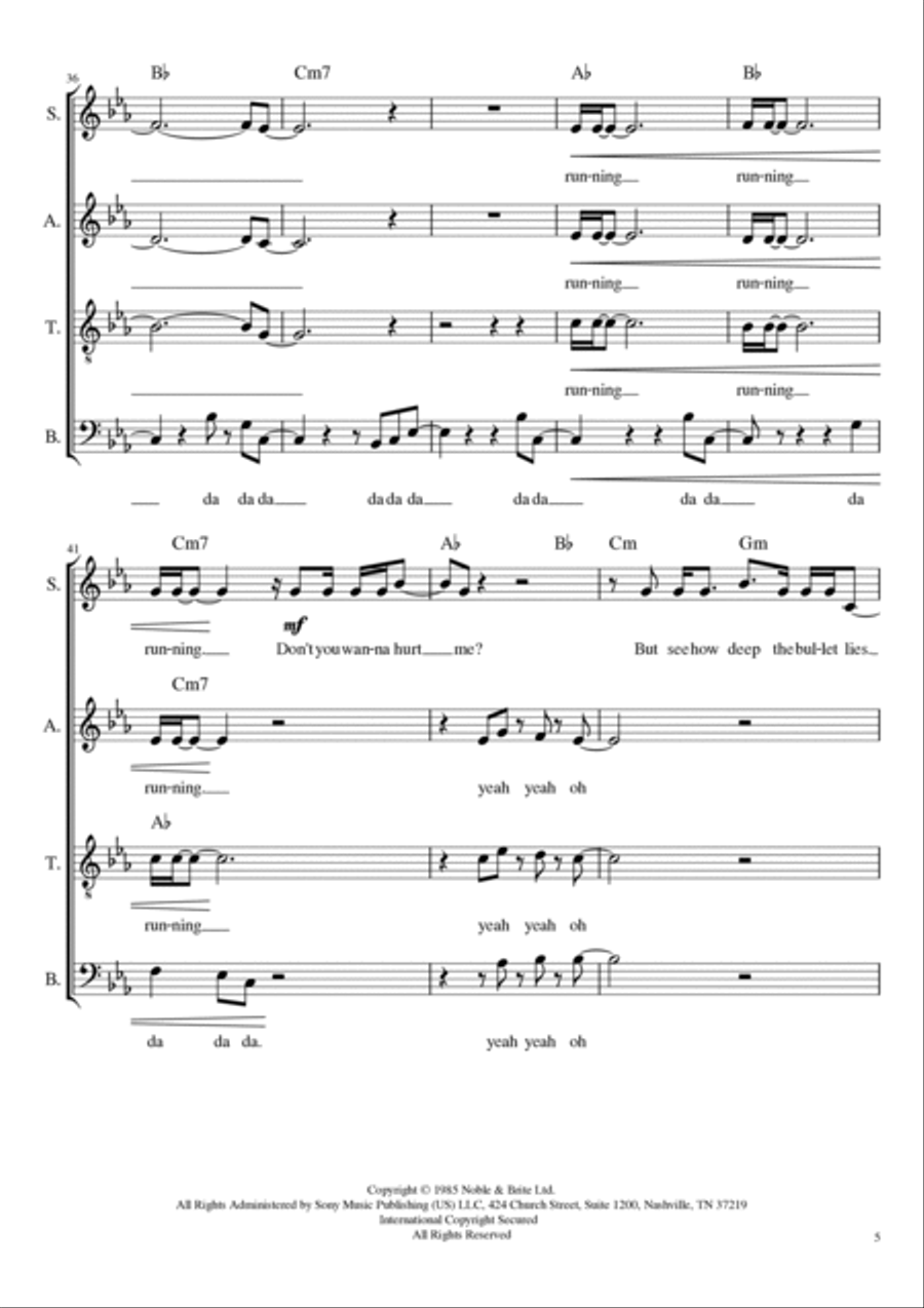 Running Up That Hill 4-Part scores gallery preview page 5