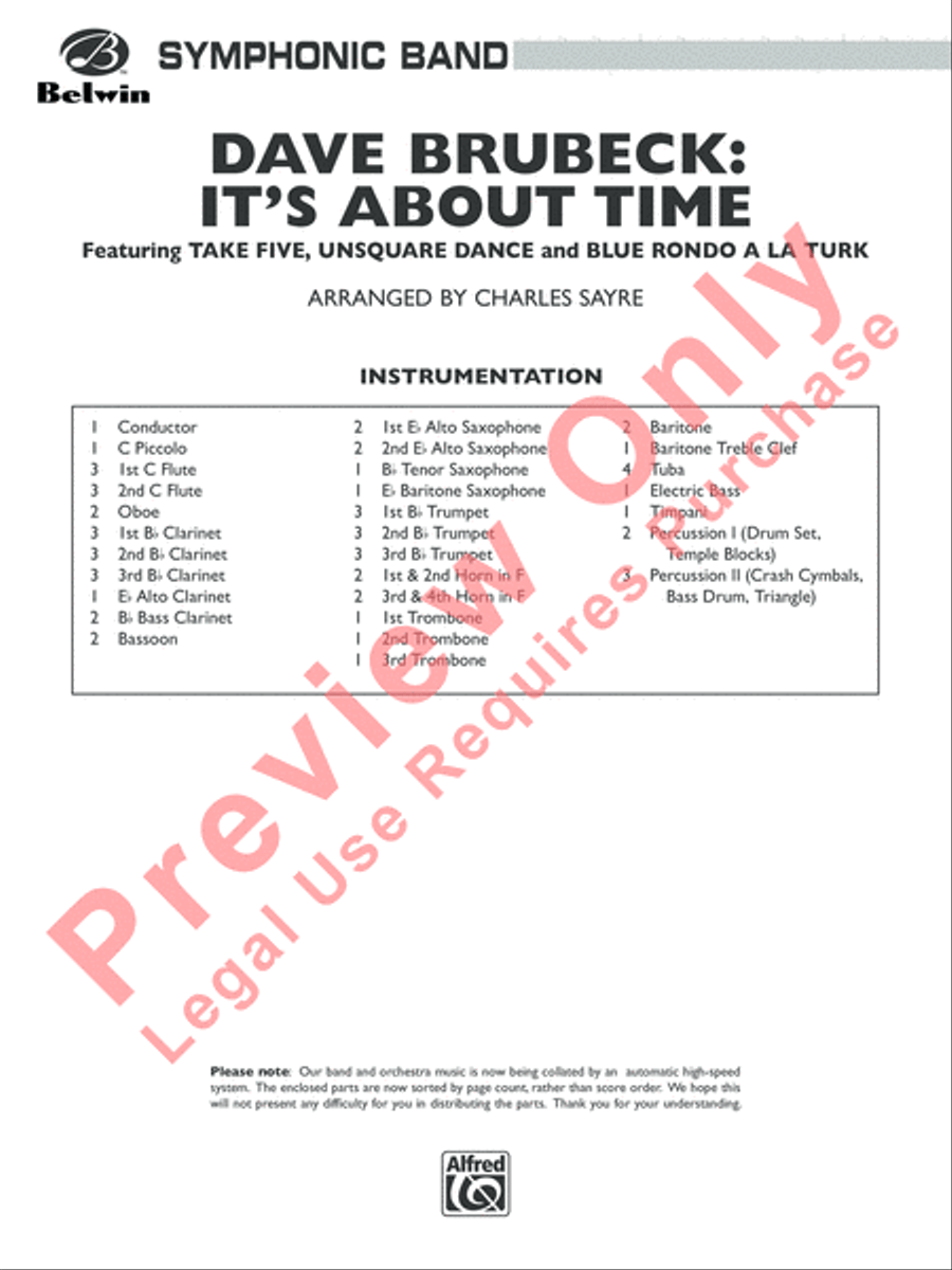Dave Brubeck: It's About Time Concert Band scores gallery preview page 2