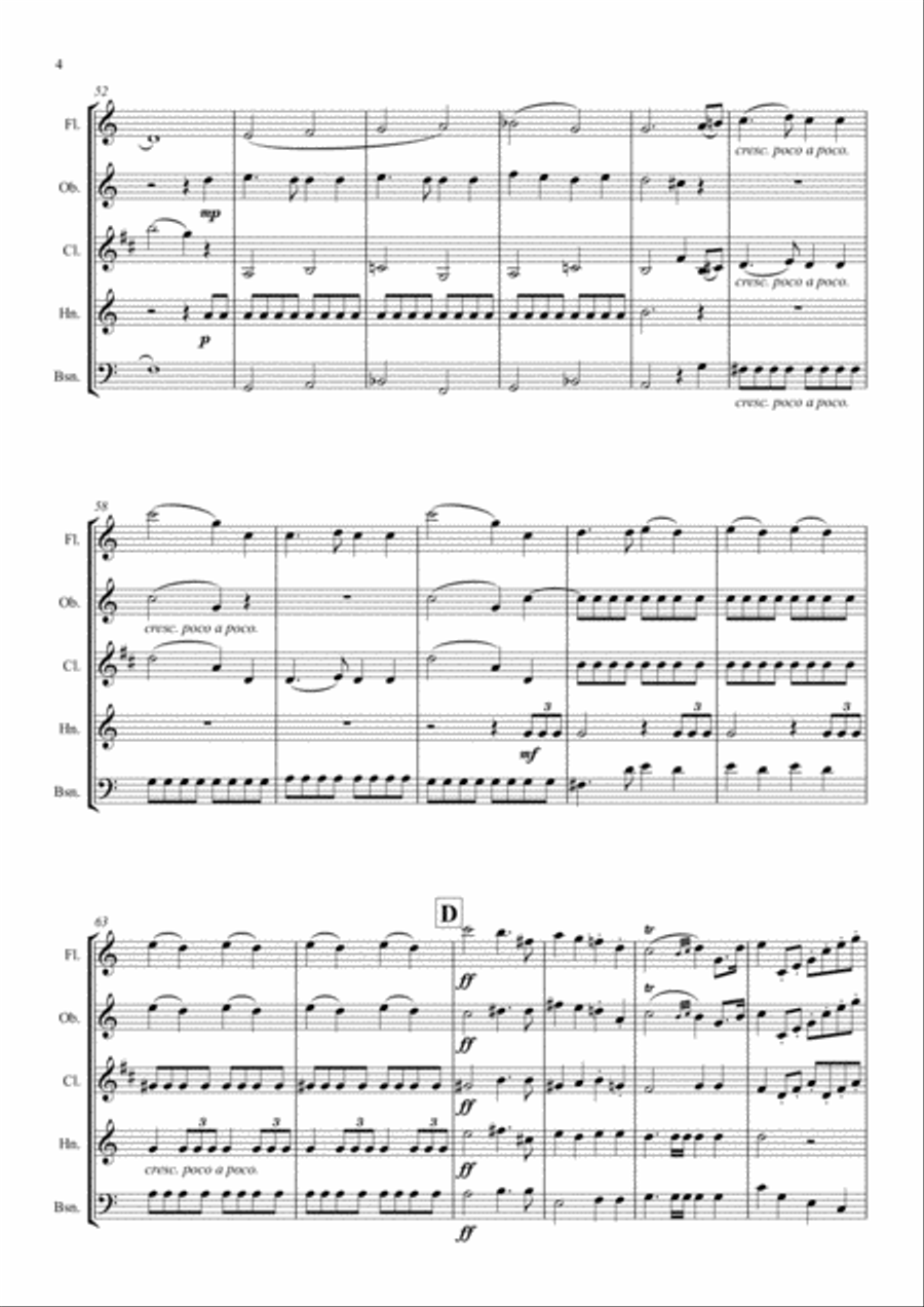 Mendelssohn: Incidental Music from A Midsummer Night's Dream Op.61.9.Hochzeitsmarsch -Wedding March Mendelssohn: Incidental Music from A Midsummer Night's Dream Op.61.9.Hochzeitsmarsch -Wedding March Woodwind Quintet scores gallery preview page 4