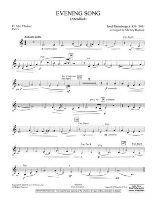 Evening Song (Abendlied) - Pt.5 - Eb Alto Clarinet