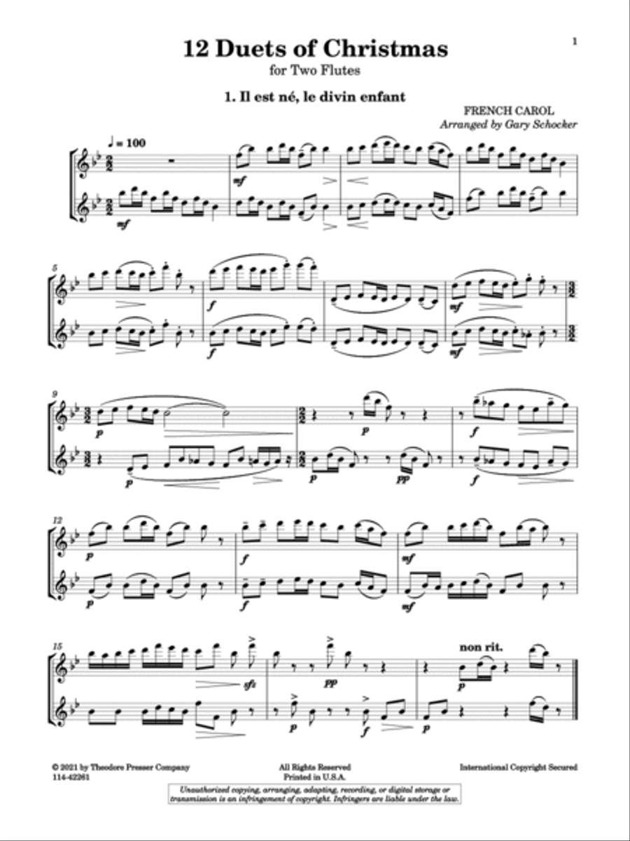 12 Duets of Christmas Chamber Music scores gallery preview page 2