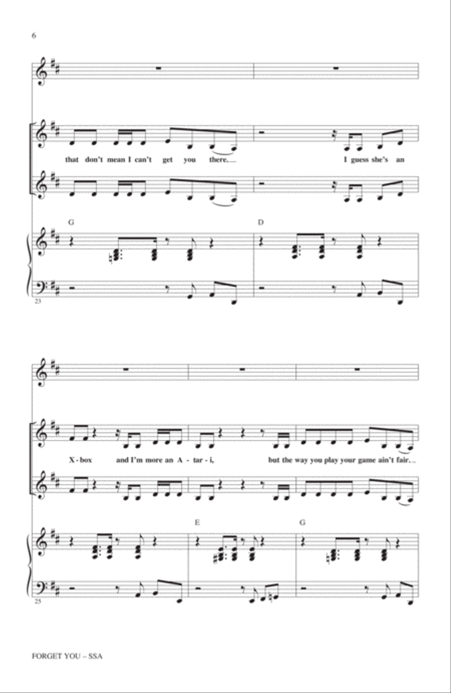 Forget You Forget You SSA scores gallery preview page 5