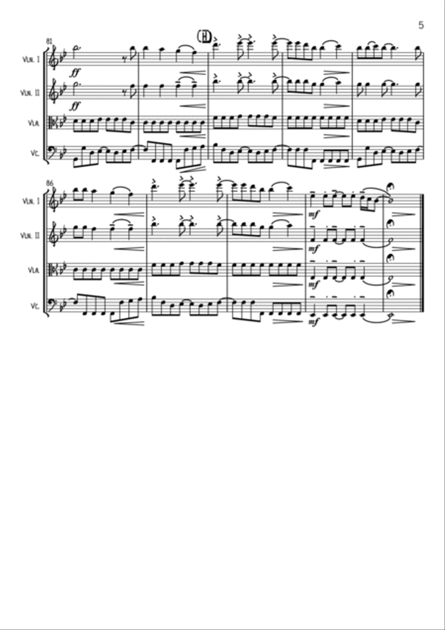 Livin' On A Prayer String Quartet scores gallery preview page 5