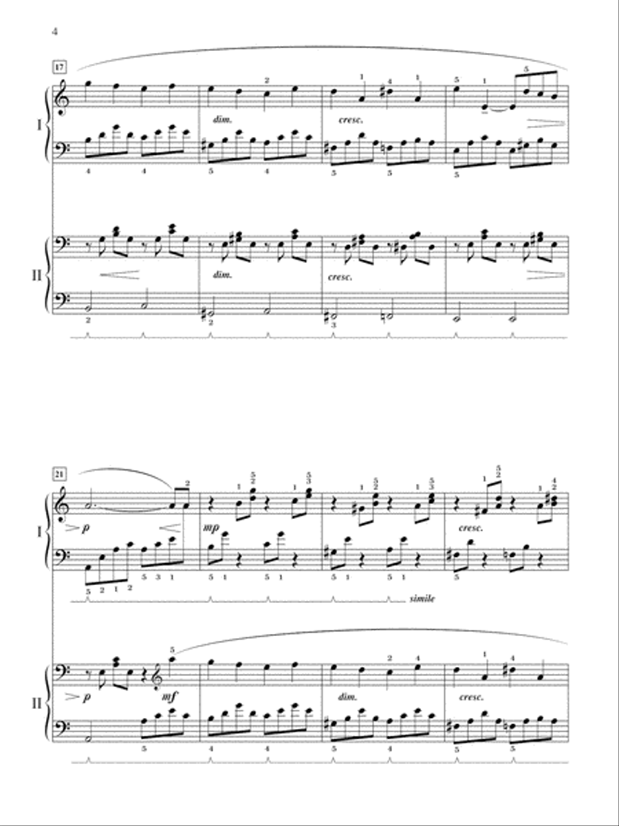Concerto Romantique: In Three Movements for Solo Piano with Piano Accompaniment - Piano Duo (2 Pianos, 4 Hands) School and Community scores gallery preview page 4
