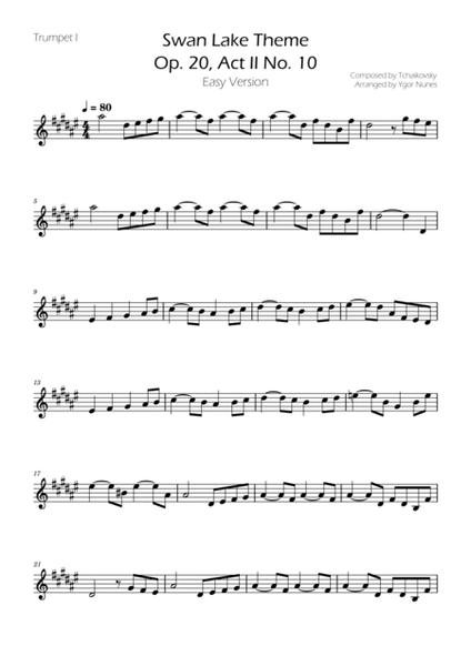 Swan Lake (theme) - Tchaikovsky - Brass Quartet image number null