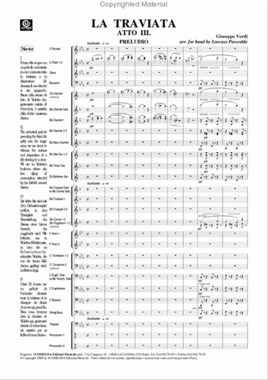La Traviata - Act 3rd Concert Band scores gallery preview page 4
