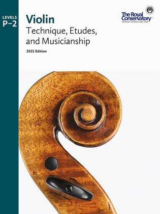 Book cover for Violin Technique, Etudes, and Musicianship Prep-2, 2021 Edition