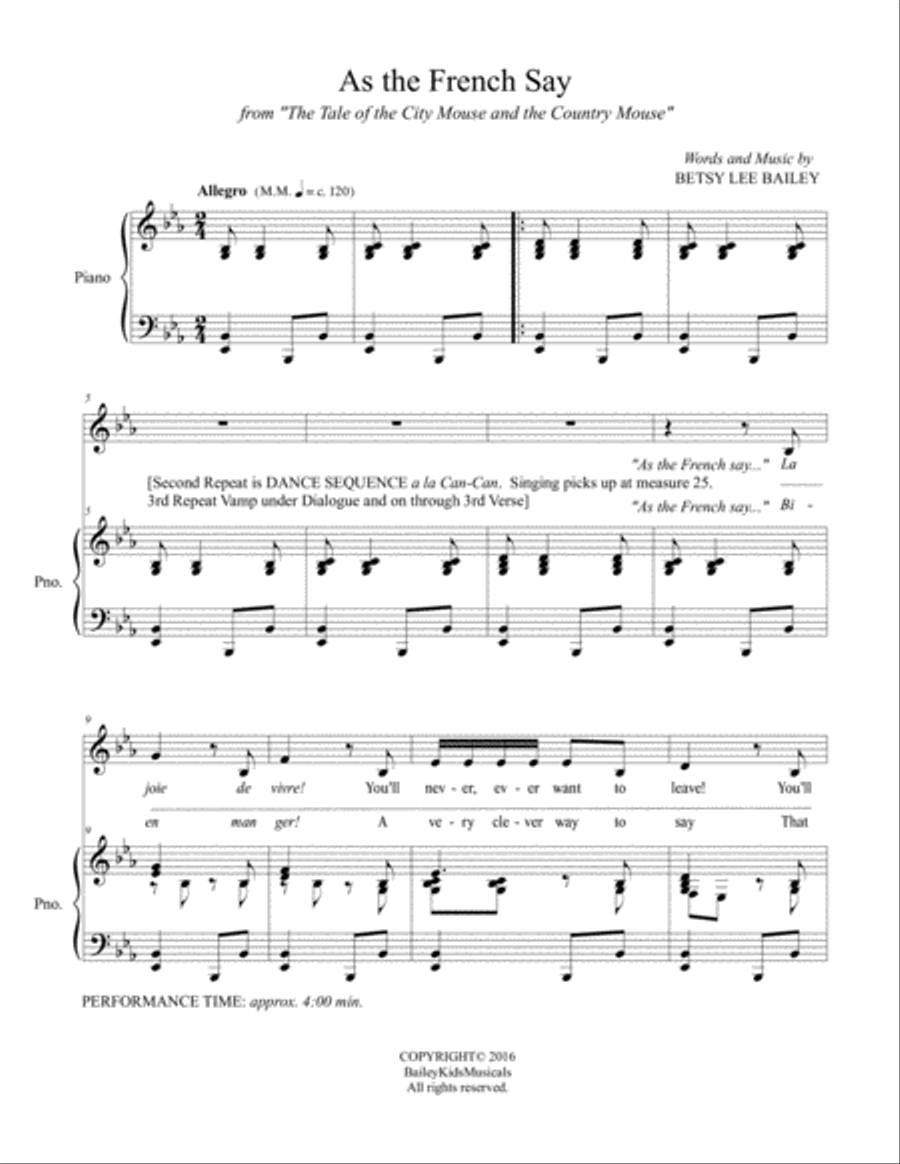 As the French Say Unison Choir scores gallery preview page 2