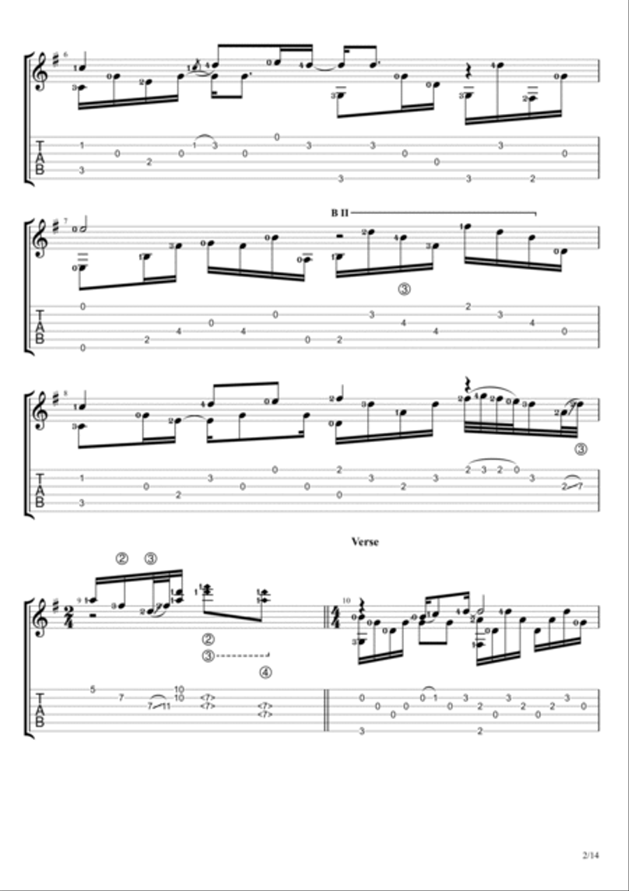 When The Children Cry Guitar Tablature scores gallery preview page 2