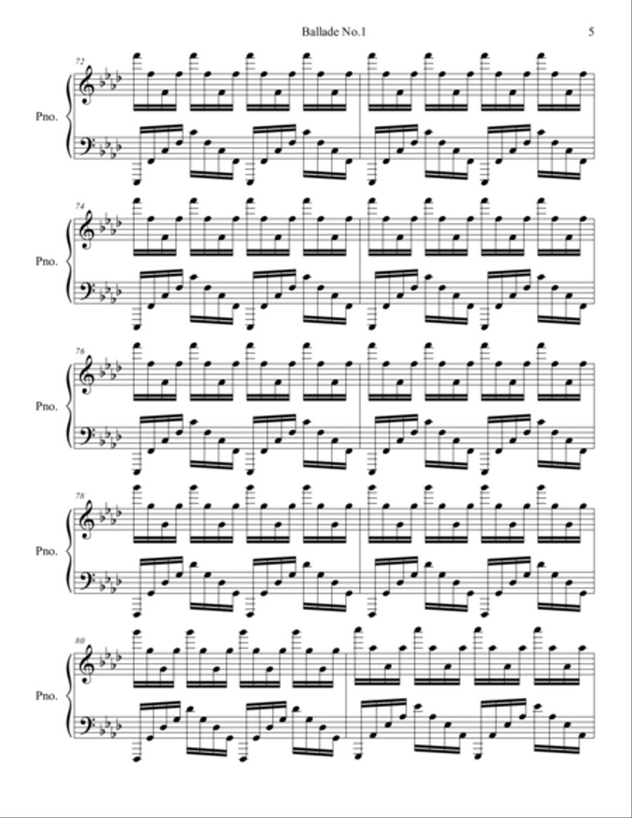 Ballade No.1 Piano Solo scores gallery preview page 5