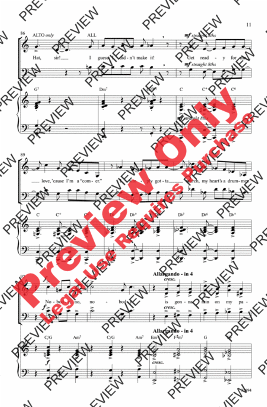Don't Rain on My Parade 3-Part scores gallery preview page 11