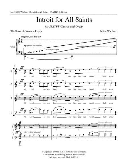 Introit for All Saints (Downloadable)