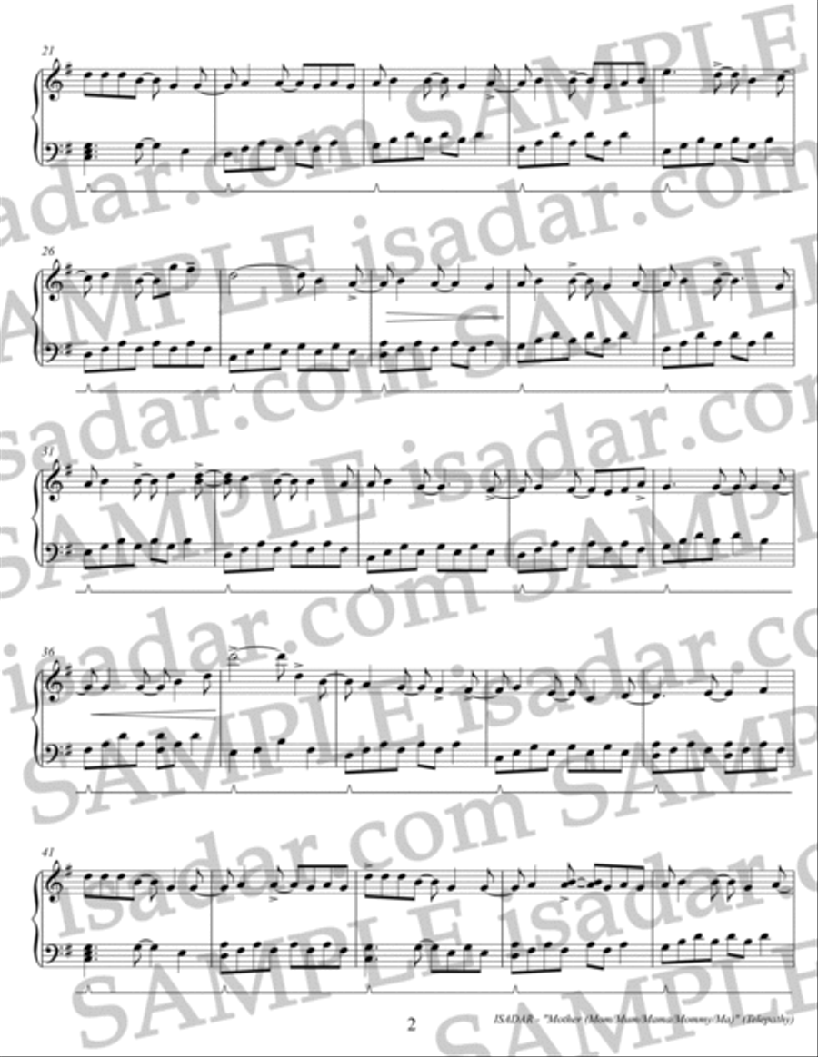 Mother (Mom / Mum / Mama / Mommy / Ma) Piano Solo scores gallery preview page 4