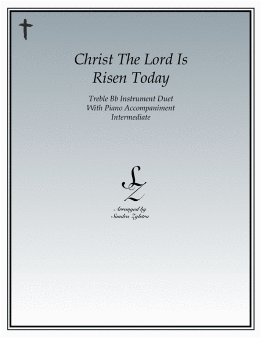 Christ The Lord Is Risen Today (treble Bb instrument duet) Piano scores gallery preview page 1