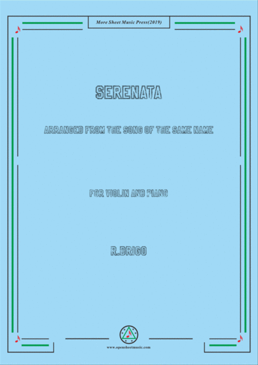 Drigo-Serenata,for Violin and Piano,for Voice and Piano Voice Solo scores gallery preview page 1