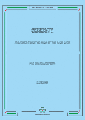 Book cover for Drigo-Serenata,for Violin and Piano,for Voice and Piano