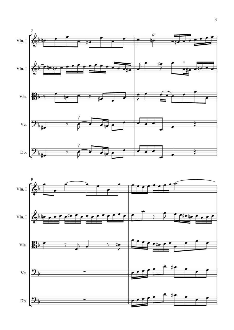 Bach Double Violin Concerto in D Minor for String Orchestra String Orchestra scores gallery preview page 3