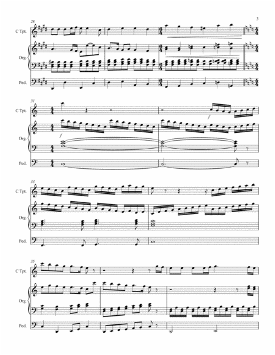 Joy to the World - One Trumpet in C and Organ Trumpet Duet scores gallery preview page 4