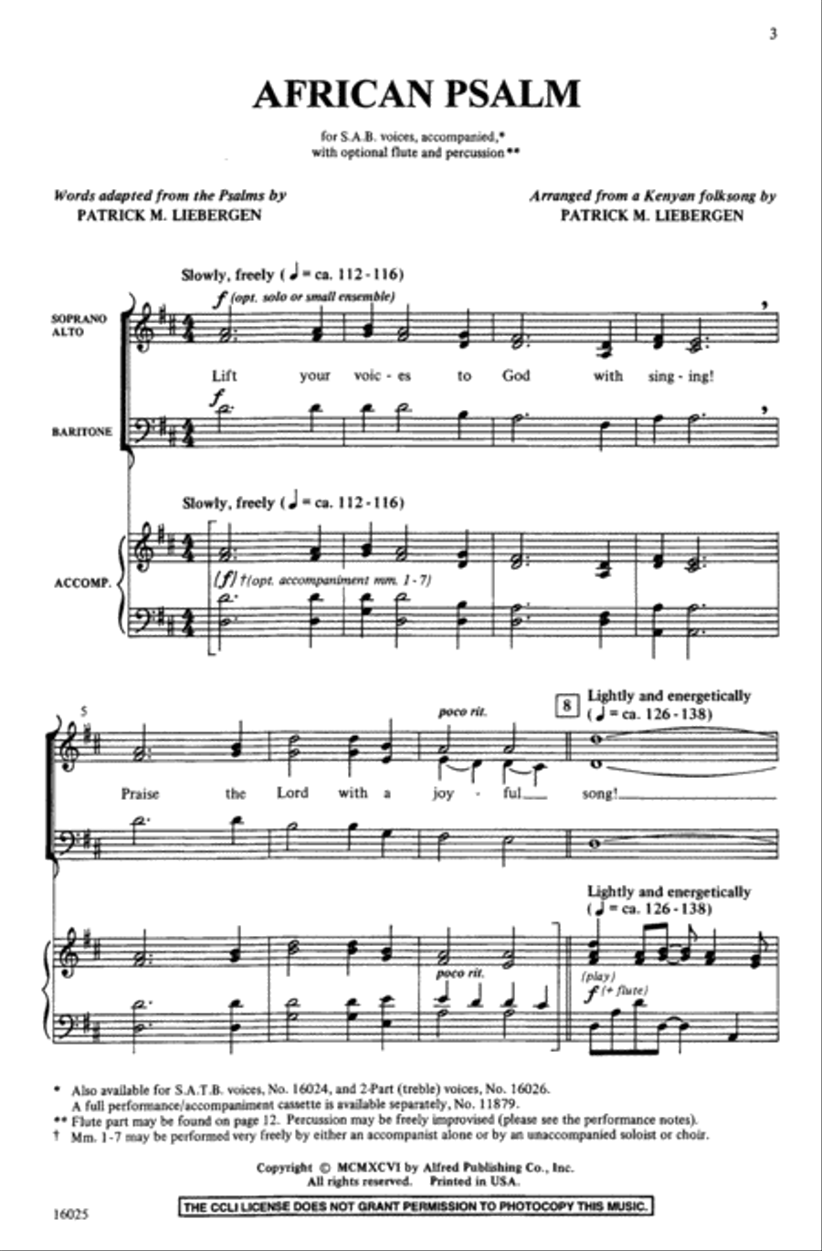 African Psalm 3-Part scores gallery preview page 2