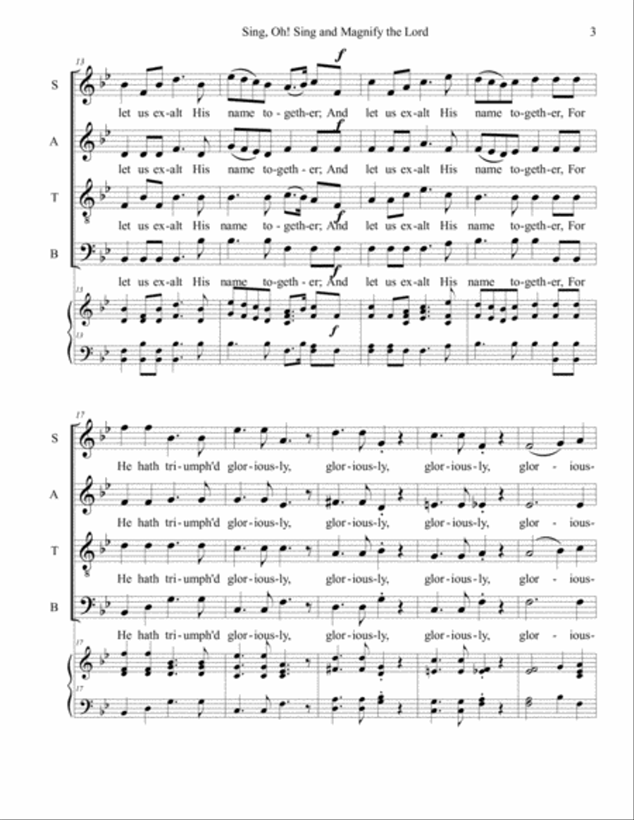 Sing, Oh! Sing and Magnify the Lord 4-Part scores gallery preview page 3