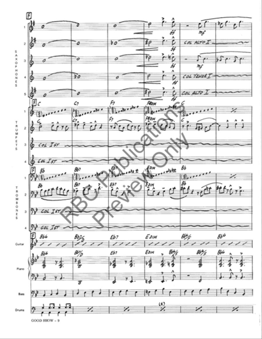 Good Show (Score) Jazz Ensemble scores gallery preview page 12