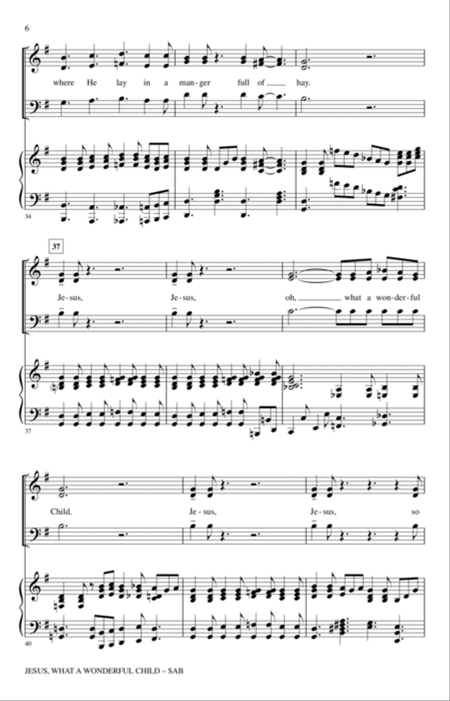 Jesus, What A Wonderful Child 3-Part scores gallery preview page 5