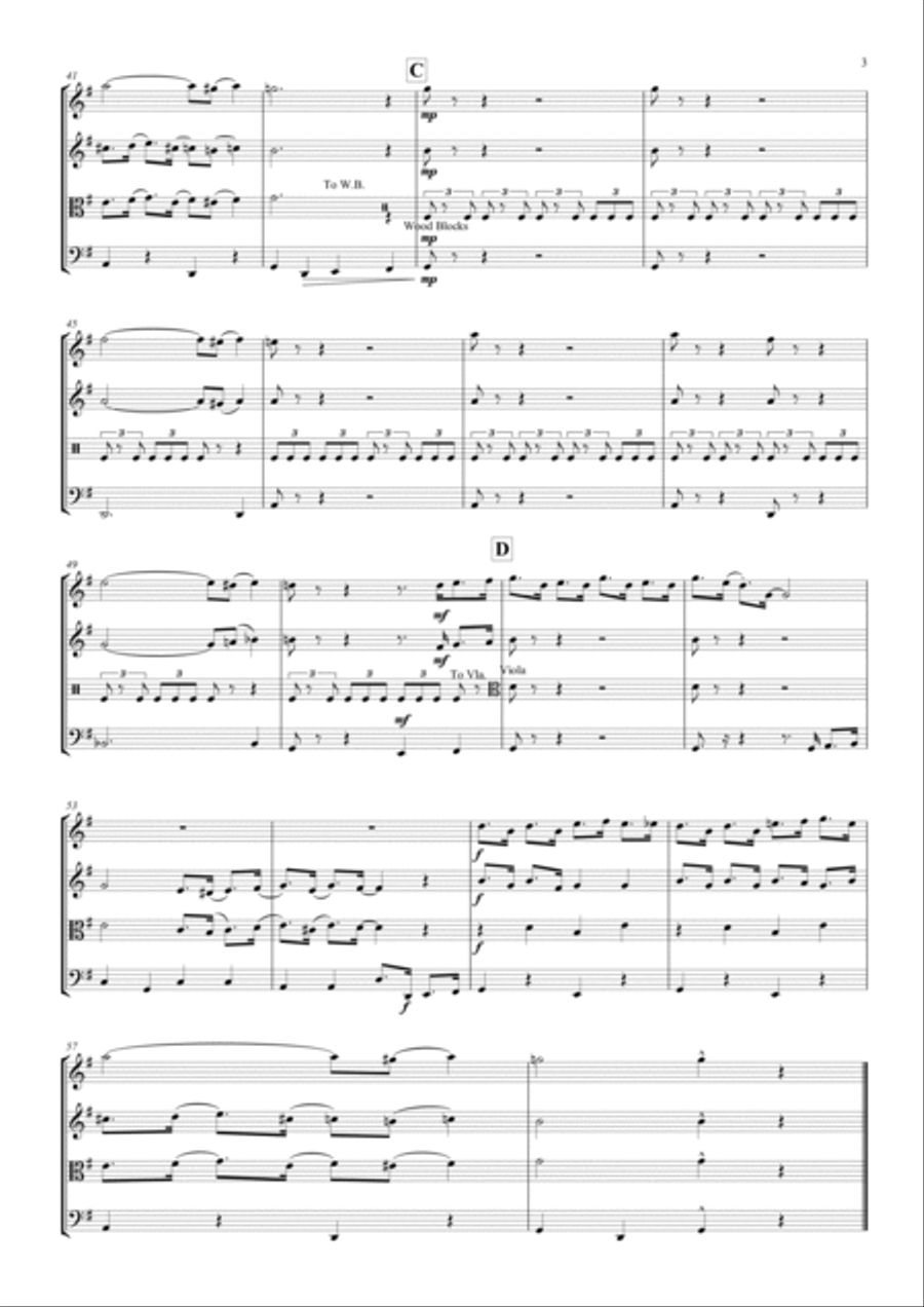 Carolina in the Morning Carolina in the Morning String Quartet scores gallery preview page 4