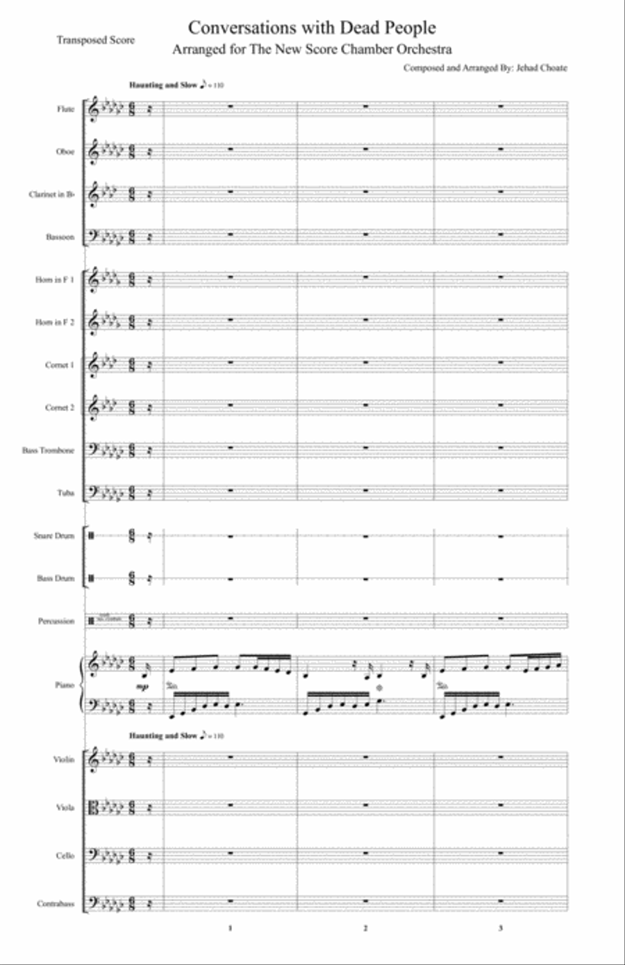 Conversations with Dead People Chamber Orchestra scores gallery preview page 2