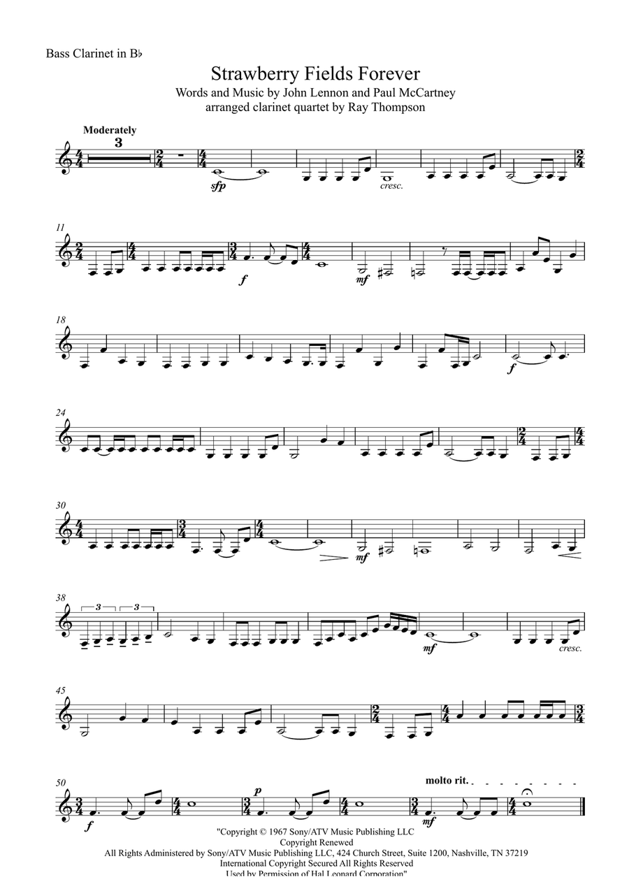 Strawberry Fields Forever Clarinet Quartet scores gallery preview page 3