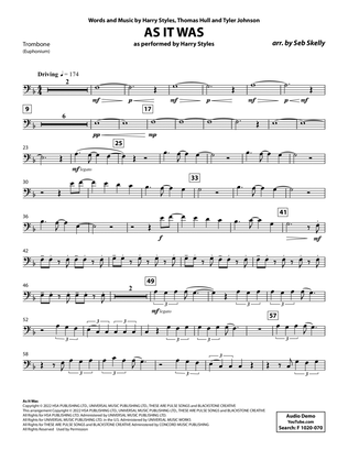 Book cover for As It Was (for Brass Quintet) (arr. Seb Skelly) - Trombone